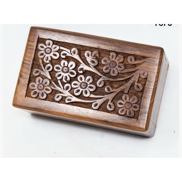 Wooden Urn Box for Ashes Cremation Box Decorative Urn Pet  8"x5.5" NEW!! - Picture 2 of 10